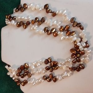 Triple strand freshwater pearl necklace